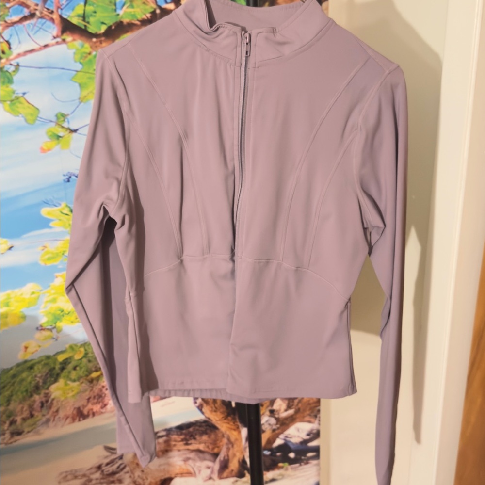 Fashion Nova Lavender Zip-Up Sweatshirt